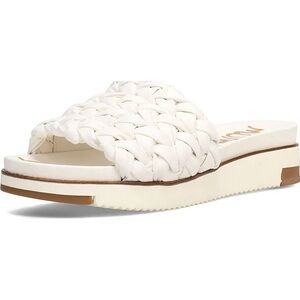 Sam Edelman size 10 Ainslie Platform Slide Sandals White Braided